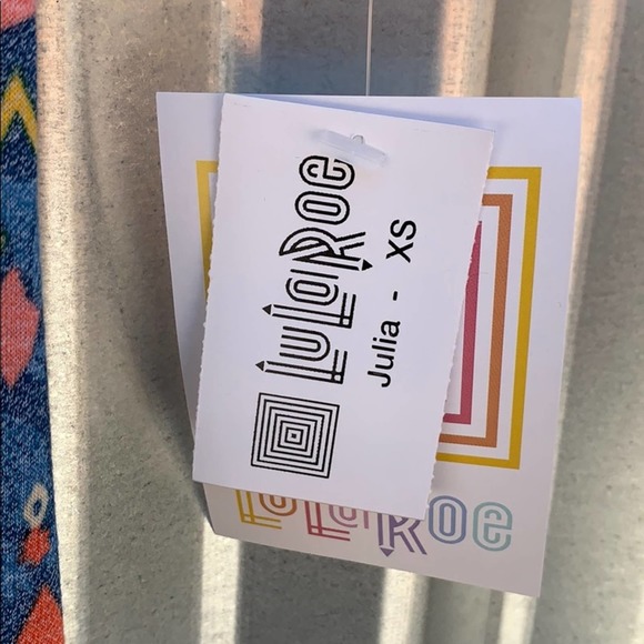 NWT Lularoe Julia Blue Print Dress XS - Picture 6 of 7